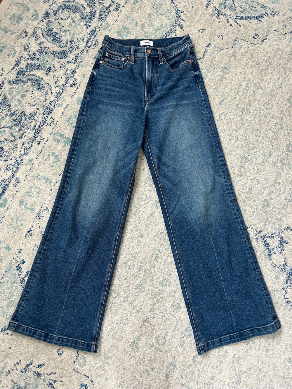 Pistola Wide-Leg Denim Jeans - Dark Blue Wash